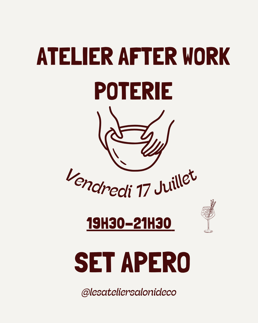 🍷 Apéro Poterie (15€ d'acompte) - Les afterworks d’Aloni 65€