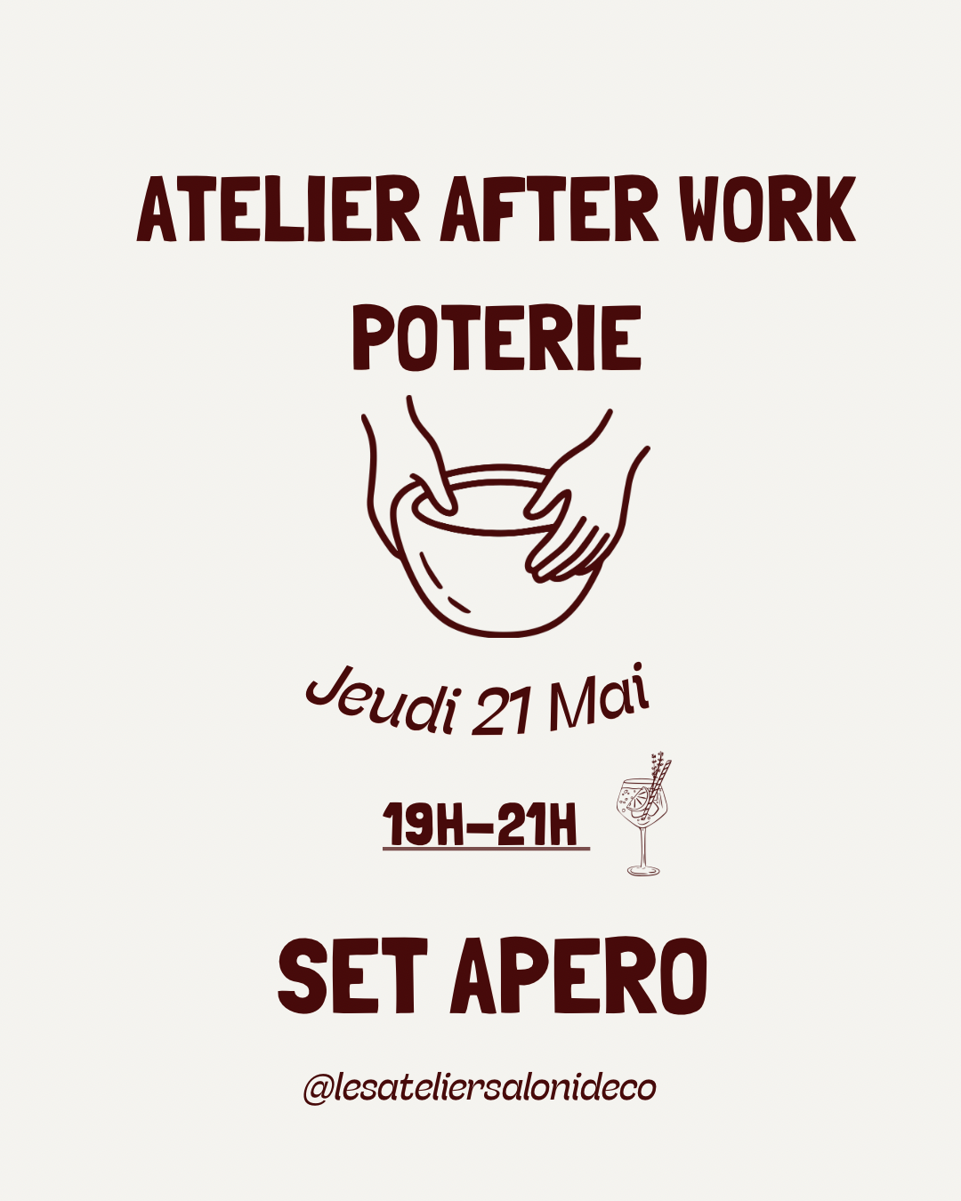 🍷 Apéro Poterie (15€ d'acompte) - Les afterworks d’Aloni 60€