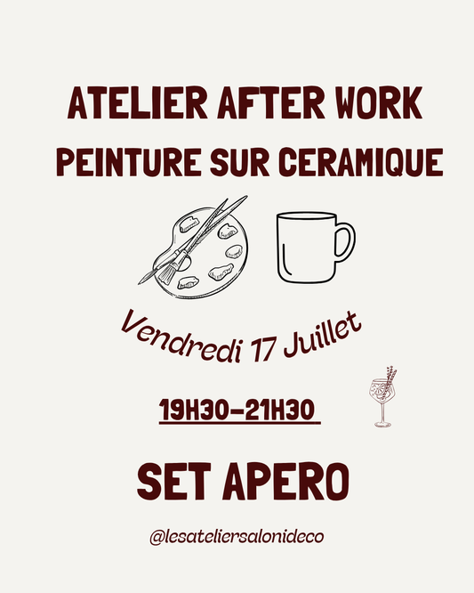 🍷 Apéro Peinture sur céramique (15€ d'acompte) - Les afterworks d’Aloni